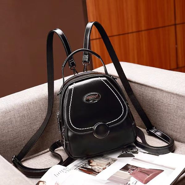

stylish classic versatile leather backpack vintage cross-body small square bag