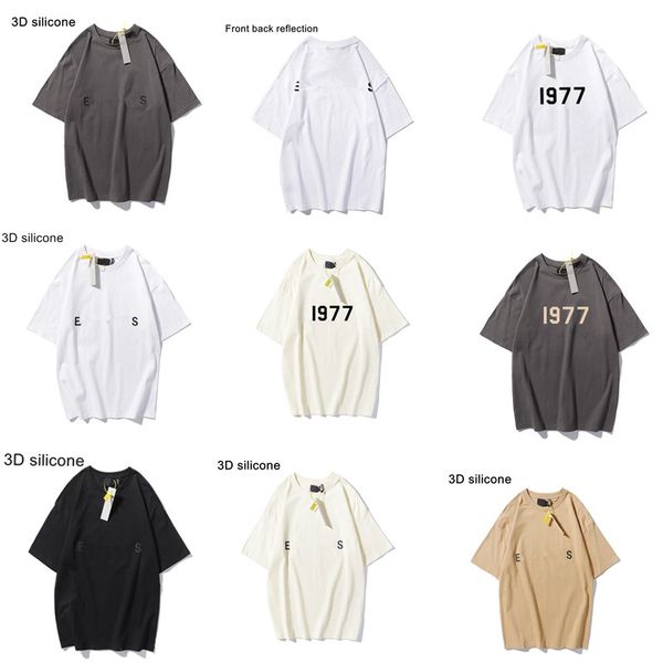 

t shirt ess mens designers t shirts essentail shirt reflective summer fashion essen luxurys letter tshirts clothing polos apparel sleeved t, White;black