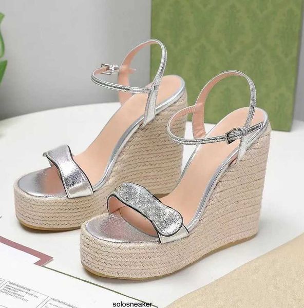 

shoes ggs''gg sandals wedge sandals ankle platform luxury strap espadrille womens designer leather 813cm adjustable heels sandal s, Black