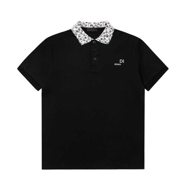 

men's polo shirt summer designer high-quality european and american style men's business casual short-sleeved loose t-shirt, White;black