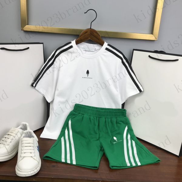 

kids designer sports sets brand girls shirts with strappy dress two pieces sets high end cotton t-shirts with plaid skirts 2023ss summer chi, White