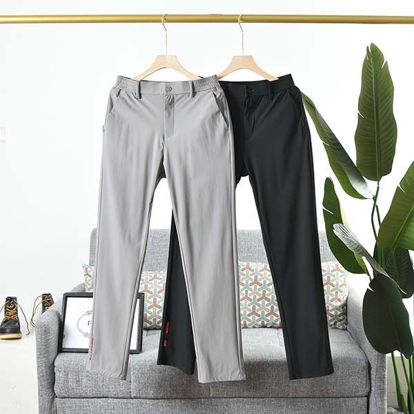 

casual logo label 23ss men ice silk/straight leg pants black gray