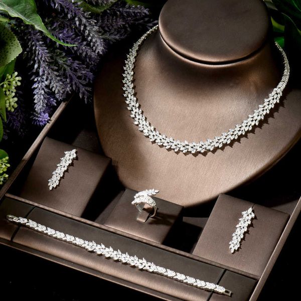

link, chain exquisite jewelry sets for women wedding party jewelry accessories cubic zircon stud earrings & necklace gift, Black