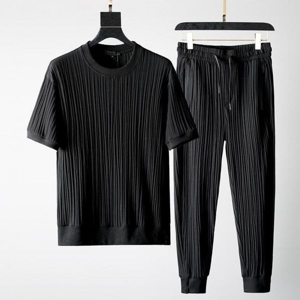 

mens tracksuits 1 set stylish men outfit thin beach outfit pocket washable pleats male outfit stretchy 230428, Gray