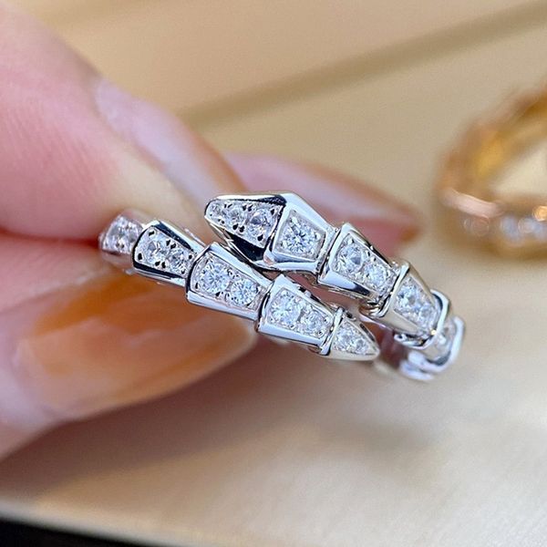 

classic women style cz micro pave snake shape band ring jewelry for women gift, Silver