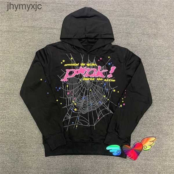 

men's hoodies sweatshirts 2023 young thug pink sp5der 555555 hoodie men women foam print spider web graphic 555555 pullovers 5 jgvy 6 3, Black