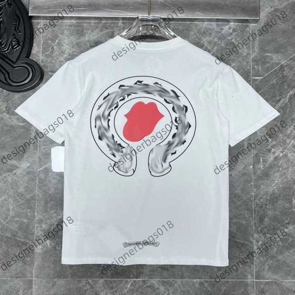 

men's luxury fashion t shirt brand couple tees t-shirts men women sweatshirts sanskrit letter short sleeve horseshoe tshirt polo cross, White