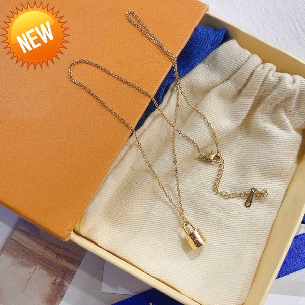 

fashion women luxury designer necklace choker pendant chain 18k gold plated stainless steel letter necklaces wedding jewelry accessories x32, Silver