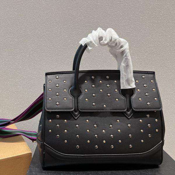 

5a brand designer bag women's luxury handbag cowhide rivet platinum bag fashion large crossbody bag shoulder bag medusa bag tote size 3