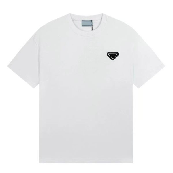

men's cotton t shirt letter printed t-shirt 100% pure cottons men and women couple tide triangle casual 3 colors t-shirts, White;black