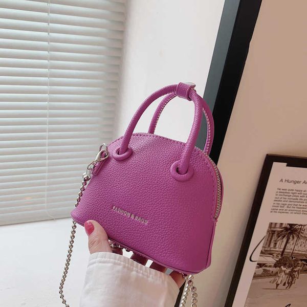 

women's new bag litchi grain mini shell bag western-style women's chain messenger bag mouth red bag women