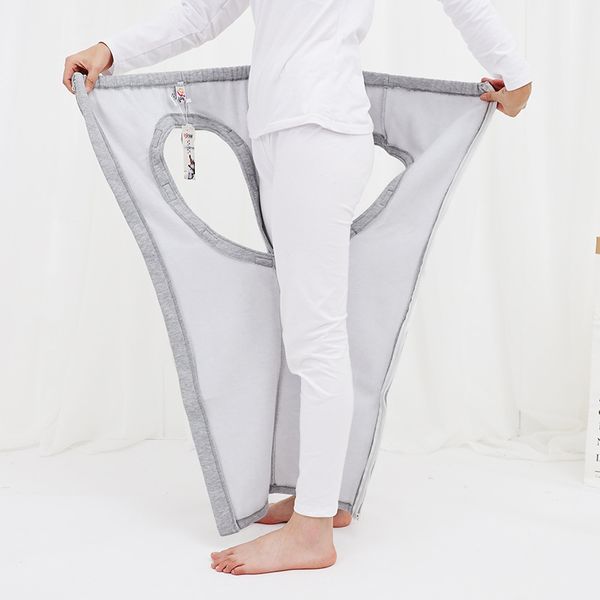 

New Open Crotch Pants For The Elderly Paralyzed/Bedridden And Incontinent Patient Surgical Gown Trousers With Thin Fleece
