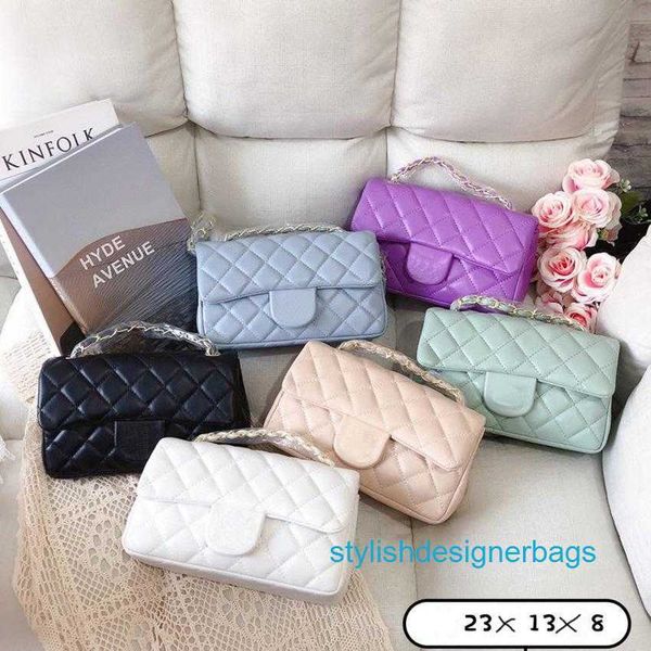 

shoulder bags 7a quality women's bag wallet caviar lambskin classic quilted double flap medium 23cm chain tote shoulder bag handbag cro