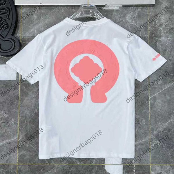 

women's luxury fashion t shirt brand tees men women sanskrit letter sweatshirts short sleeve horseshoe designer couple t-shirts cross, White