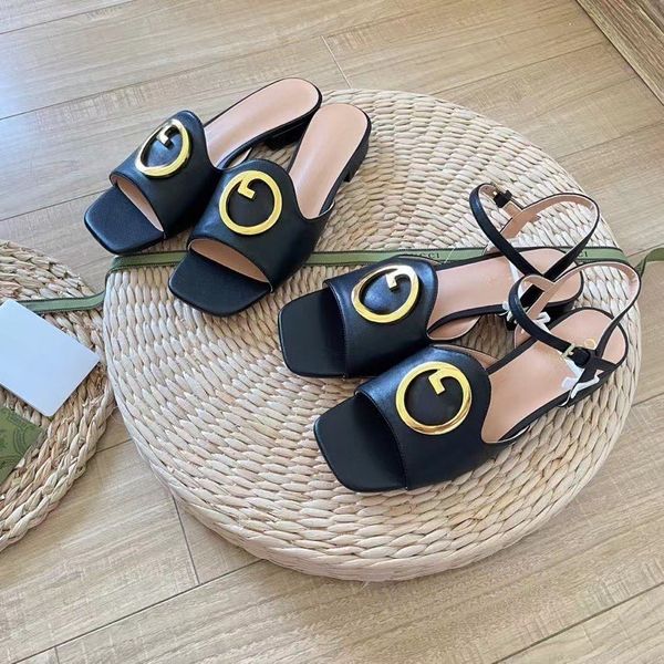 

summer women slippers designer sandals 2023 new slippers beach classic flat sandal luxury summer lady leather flip flops sandal fashion low, Black
