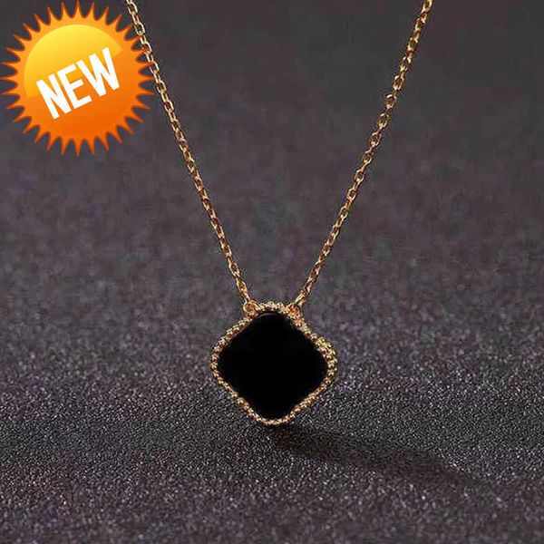 

luxury designer necklace womens fashion 15mm flowers four-leaf clover cleef pendant necklace jewelry for neck gold chain necklaces, Silver