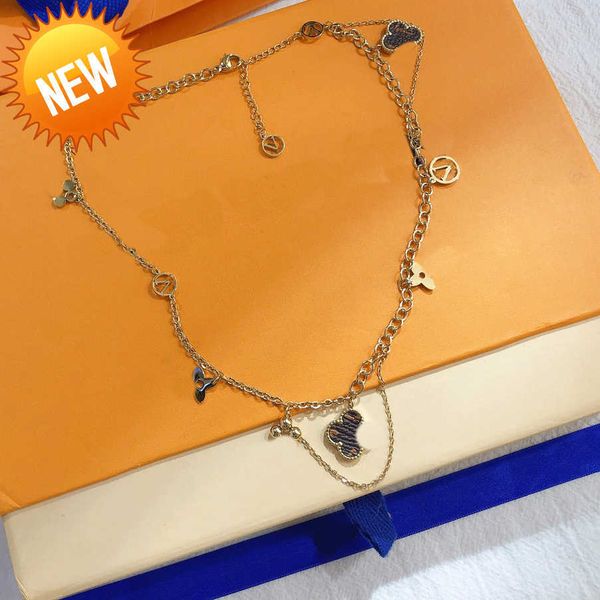 

womens design necklace faux leather 18k gold plated stainless steel necklaces choker chain letter pendant europe america fashion wedding jew, Silver