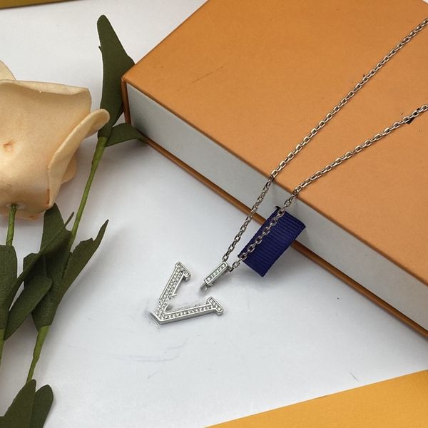 

love vivi pearl necklace designer for women new fashion necklace love necklace for woman brand simple letters diamond lady earrings, Silver