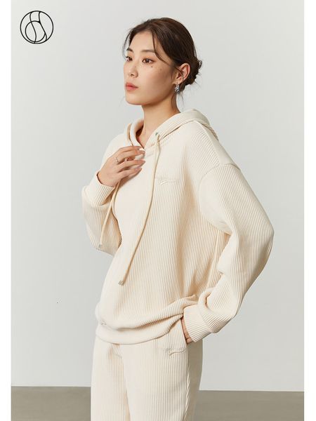 

women's jackets dushu retro cozy style texture sense hooded sweater suit for women winter design solid color loose hoodies pants 230131, Black;brown