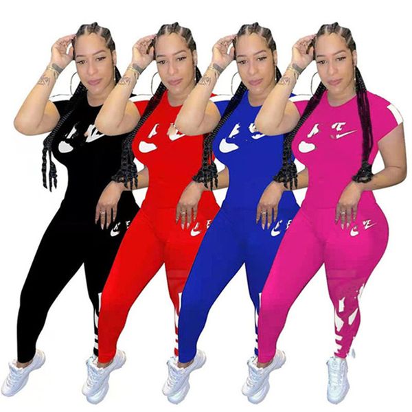 

2023 designer brand jogger suits women tracksuits summer outfits plus size 2xl short sleeve t-shirt pants two piece sets casual outdoor spor, Gray