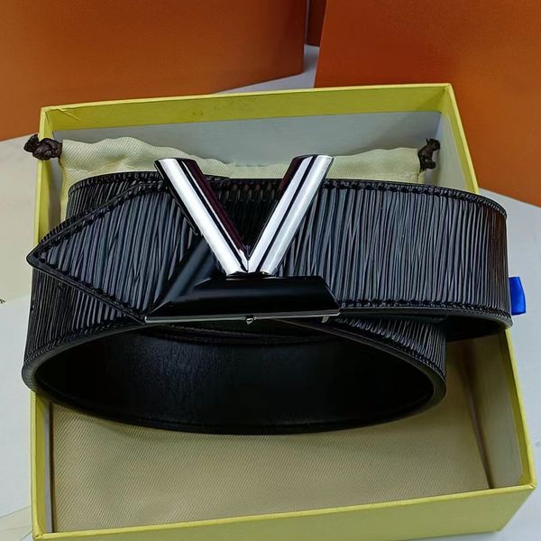 

designer belt luxury men classic pin buckle letter v belts gold and silver black buckle head striped casual width 3.8cm size 105-125cm fashi, Black;brown