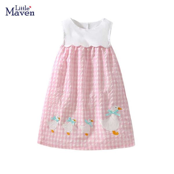 

girl's little maven baby dresses for 3 years embroidery animal duck clothes children girls sleeveless summer girl clothing 0131, Red;yellow