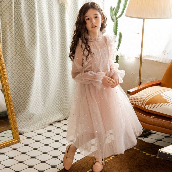 

girl's es wedding party girls lace 2022 new spring and summer kids clothes five stars sequins chldren fancy dress with lining #5966 013, Red;yellow