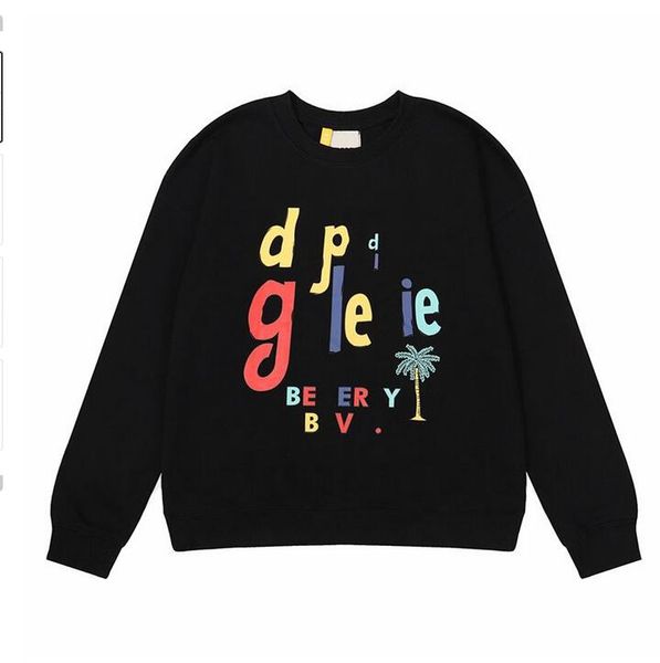 

designer american womens depts streetwear hoodies sweater fashion cotton mens loose long sleeve clothing high street printed clothes size s, Black