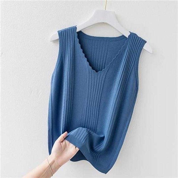 

women's tanks camis women's shirts vest winter knit pullover solid color v-neck casual loose pullover bottoming layer basic tanks, White