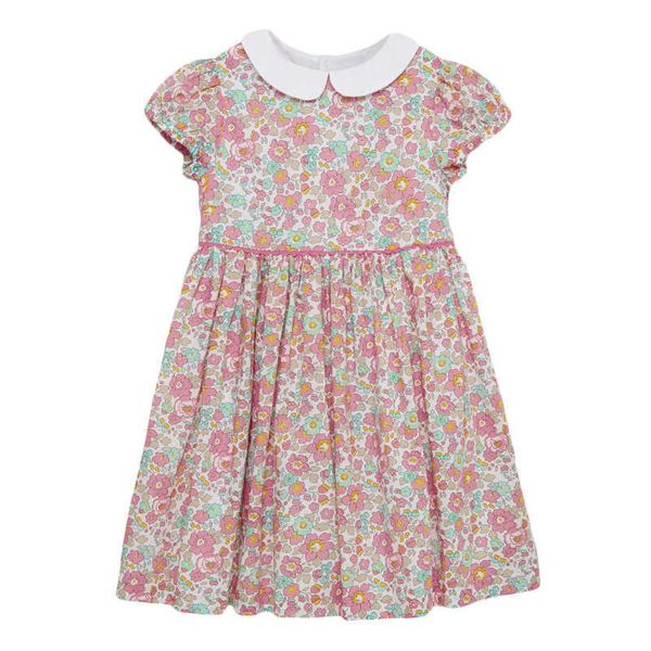 

girl's dresses little maven 2022 summer printed flower dress baby girls cotton children casual clothes pretty for kids 2-7 year 0131, Red;yellow