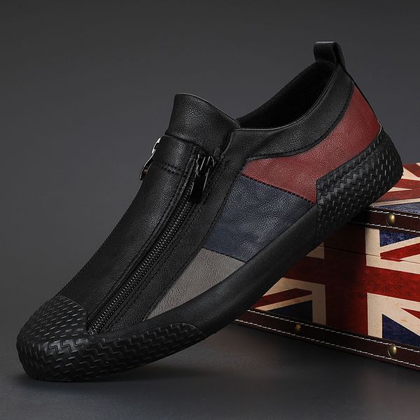 

dress shoes men's vulcanized spring/autumn designer sneakers breathable men loafers soft sole comfortable casual shoes flats 230201, Black
