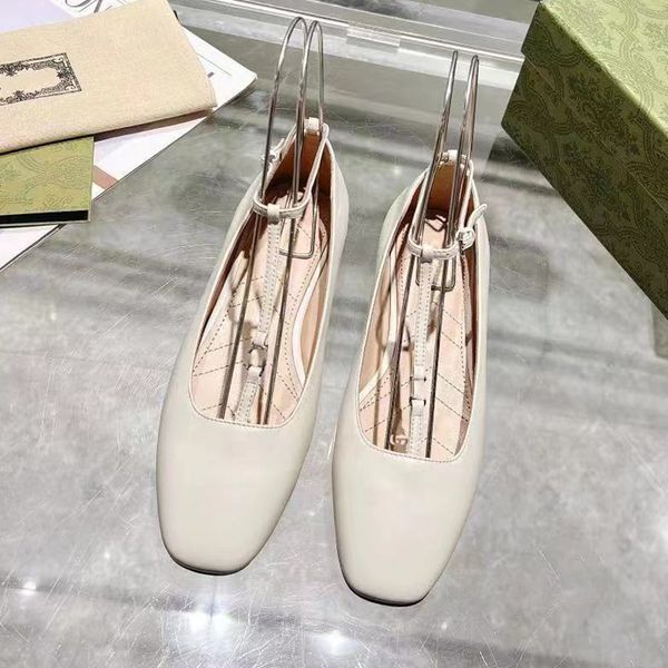 

2023ss womens formal leather shoes square head skirt shoes fashion flats classic ballet solid color casual shoes buckle lace-up cool shoes s, Black