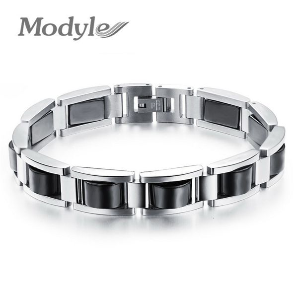 

charm bracelets fashioin man health-care hematite bracelets fashion trendy black stainless steel men jewelry wholesale price 230131, Golden;silver