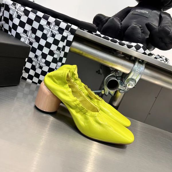 

high-heeled square leather formal shoes, soft butter leather upper, wrinkled sheepskin lining, novel fashion women's shoes, single shoe, Black