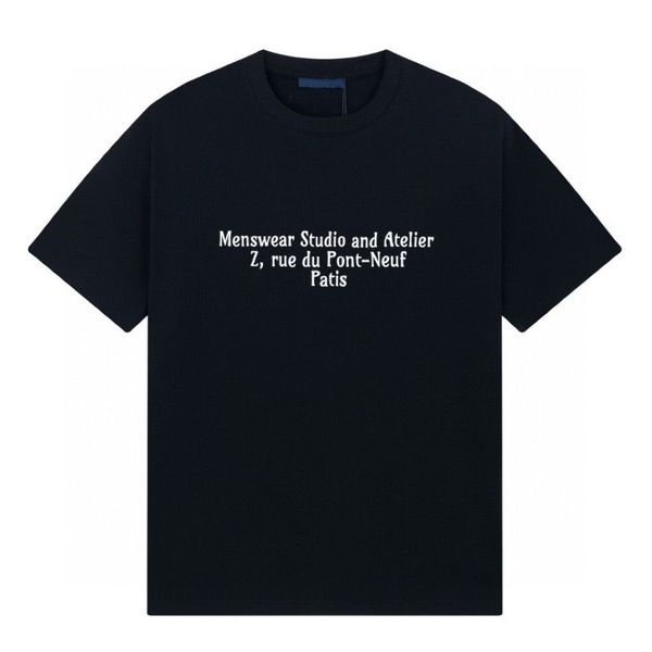 

new t-shirt high-version pure cotton fabric spring and summer trend front and back letter-printed classic pattern round-neck for men and wom, White;black