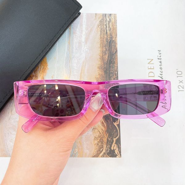 

crystal pink violet rectangle sunglasses for women men party sunnies designer sun glasses shades outdoor uv400 protection eyewear with box, White;black