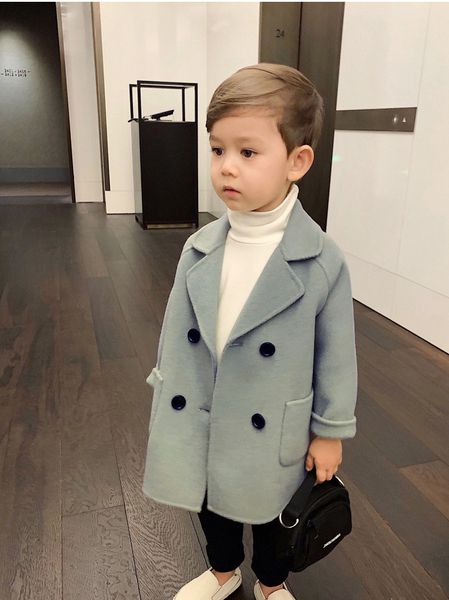 

jackets kids winter jacket wool coat for boys woolen outerwear boys winter jacket children clothing warm boy thicken blazer kids clothes 230, Blue;gray