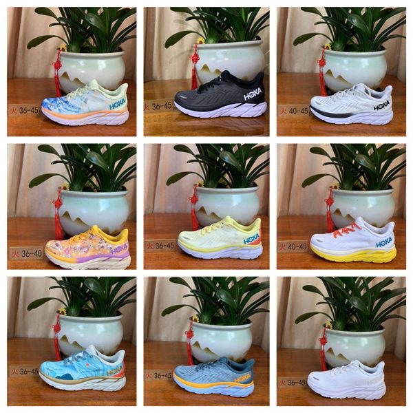 

hk one one running shoes bondi8 bondi clifton 8 utility black white runner sneaker smoke grey floral goblin blue fog carbon mens womens hoka