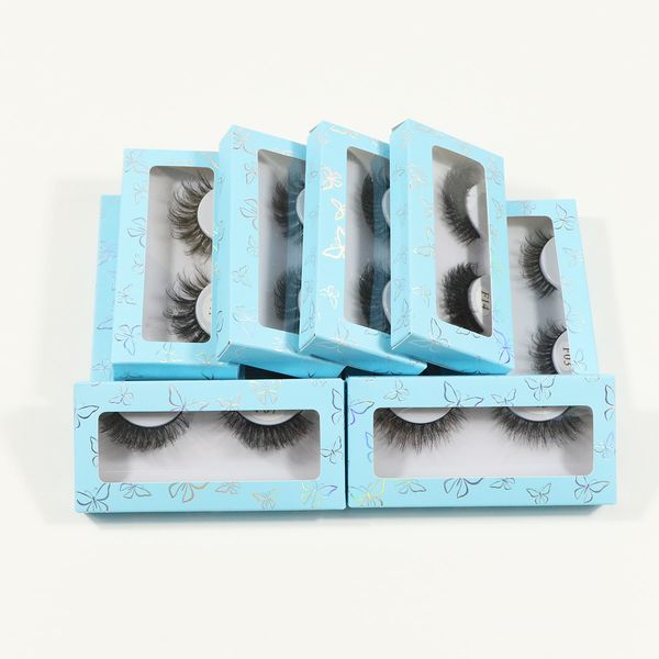 

wholesale false eyelashes fluffy 3d mink eye lashes 50/100 pcs handmade strip eyelash with packagings