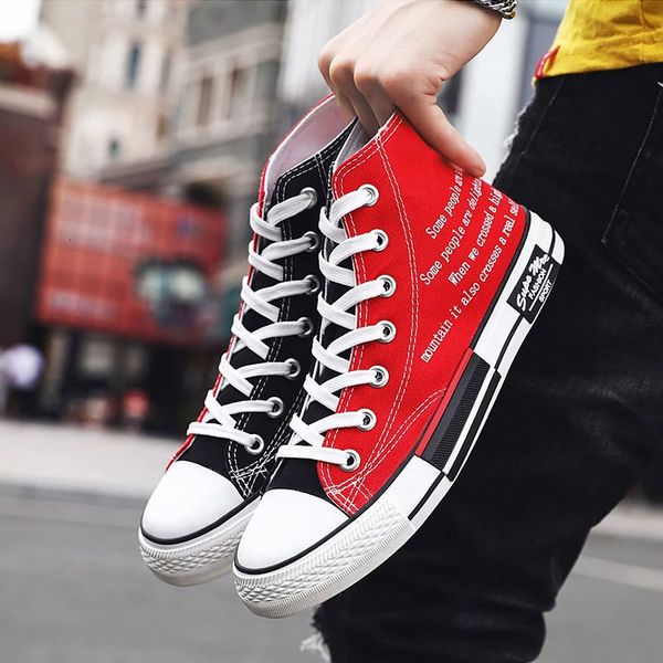 

dress shoes boys sports high-canvas men's designer flat-bottomed low-casual student fashion vulcanized 230201, Black