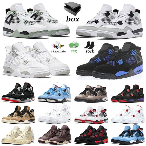 

4s basketball shoes military black sneakers jumpman 4 36-47 blue thunder white oreo seafoam university blue taupe haze raptors bred sail j4