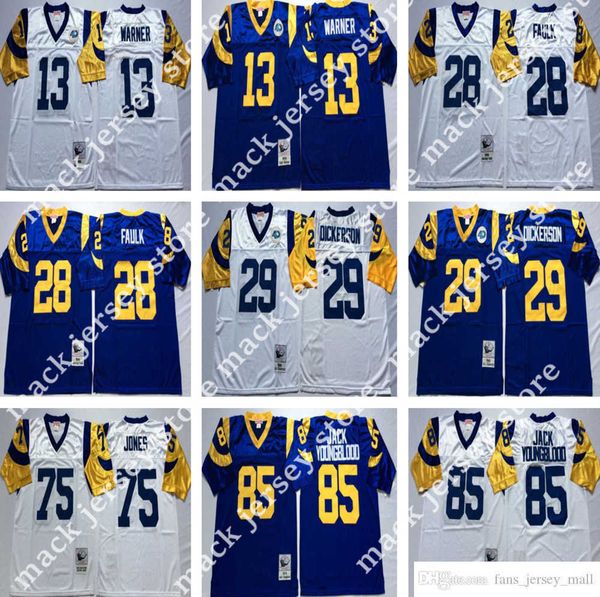 

ncaa vintage mitchell and ness football 85 jack youngblood jerseys retro stitch 28 marshall faulk 13 kurt warner 29 eric dickerson jersey, Black;red