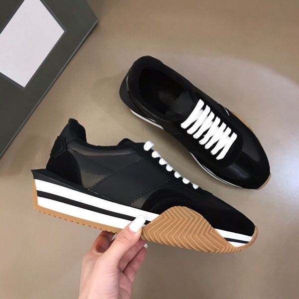

super quality 1.1 james men sneakers shoes leather-trimmed nylon suede outdoor sports chunky rubber sole skateboard walking