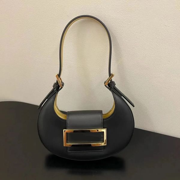 

women's fend mini half moon cookie totes crossbody bags leather luxury designer classic shoulder bag handbags detachable shoulder strap