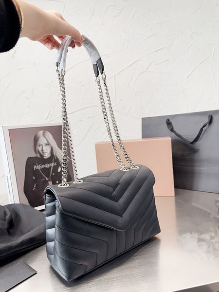 

bag shoulder women bags handbags tote bagg black calfskin classic diagonal stripes quilted chains medium cross body