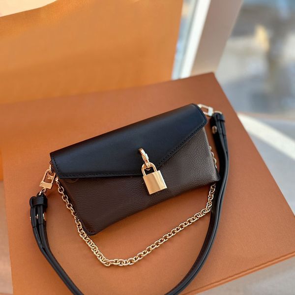 

chain handbag purse padlock on strap crossbody bag genuine leather magnetic buckle removable strap women messenger shoulder bags m80559