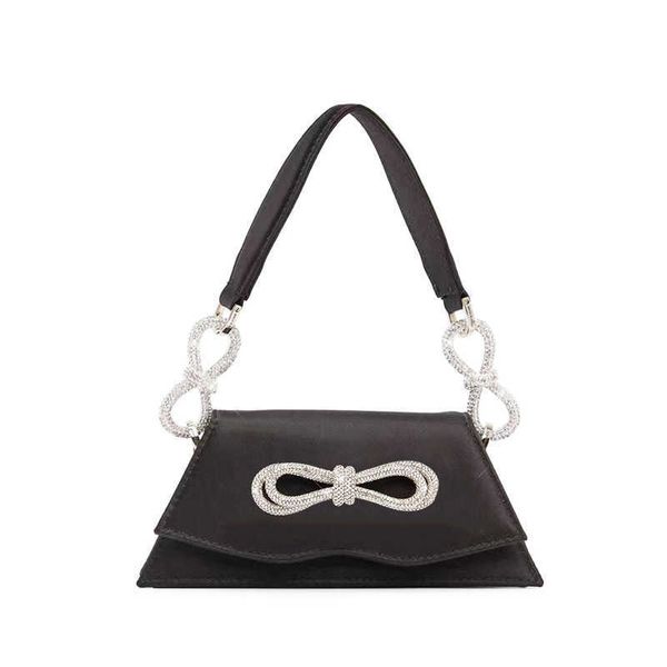 

totes rhinestones double bow evening bag women designer shoulder vintage diamond party small flap purse totes handbag 2023 new messeng g2302