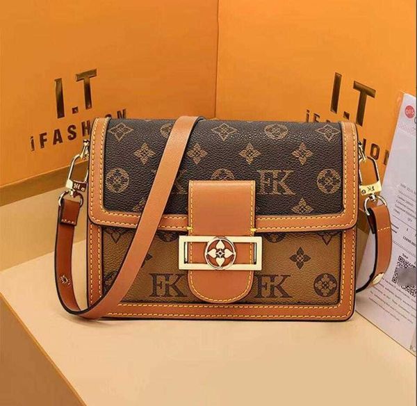 

luxury womens crossbody bag designer handbags purses brown flower women leather tote dauphine messenger bags brand letter leather shoulder b