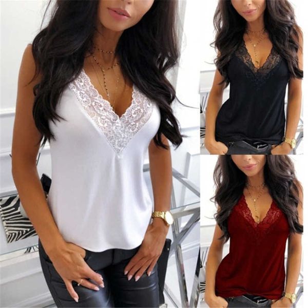 

women's tanks camis women lace chiffon tank summer sleeveless v neck lace backless cami party t-shirts camisole streetwear tanks tee y, White
