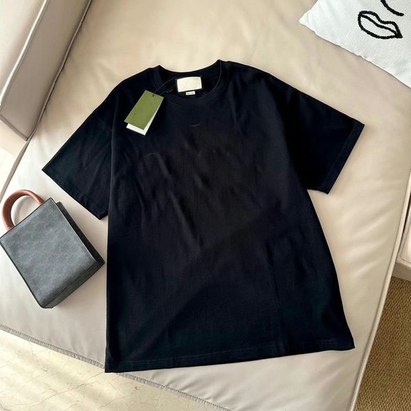 

new high version pure cotton fabric printed with letters for men and women with short sleeves simple and fashionable, White;black